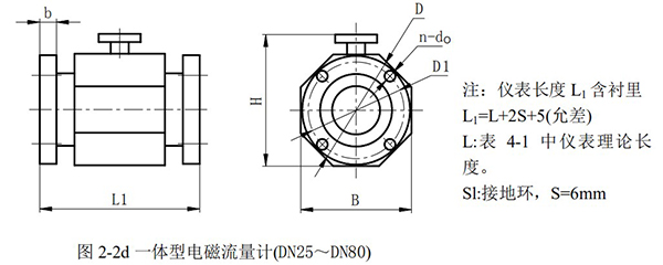 出水流量計(jì)外形尺寸圖二